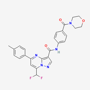 molecular formula C26H23F2N5O3 B4730071 7-(difluoromethyl)-5-(4-methylphenyl)-N-[4-(4-morpholinylcarbonyl)phenyl]pyrazolo[1,5-a]pyrimidine-3-carboxamide 