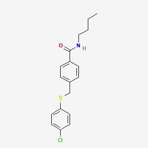 molecular formula C18H20ClNOS B4730074 N-butyl-4-{[(4-chlorophenyl)thio]methyl}benzamide 