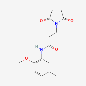 molecular formula C15H18N2O4 B4730082 3-(2,5-dioxo-1-pyrrolidinyl)-N-(2-methoxy-5-methylphenyl)propanamide 