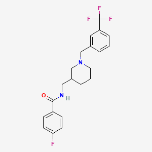 molecular formula C21H22F4N2O B4730088 4-fluoro-N-({1-[3-(trifluoromethyl)benzyl]-3-piperidinyl}methyl)benzamide 