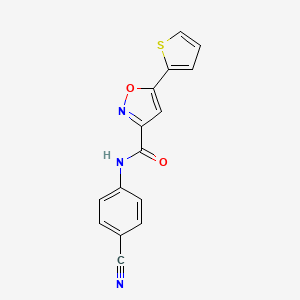 molecular formula C15H9N3O2S B4730110 N-(4-cyanophenyl)-5-(2-thienyl)-3-isoxazolecarboxamide 