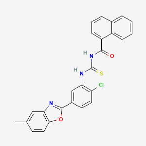 N-({[2-chloro-5-(5-methyl-1,3-benzoxazol-2-yl)phenyl]amino}carbonothioyl)-1-naphthamide