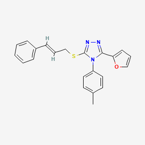 molecular formula C22H19N3OS B4730128 3-(2-furyl)-4-(4-methylphenyl)-5-[(3-phenyl-2-propen-1-yl)thio]-4H-1,2,4-triazole 