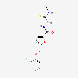 molecular formula C14H14ClN3O3S B4730133 2-{5-[(2-chlorophenoxy)methyl]-2-furoyl}-N-methylhydrazinecarbothioamide 