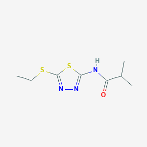 molecular formula C8H13N3OS2 B473014 N-[5-(ethylsulfanyl)-1,3,4-thiadiazol-2-yl]-2-methylpropanamide CAS No. 392239-36-0