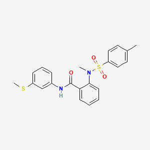 molecular formula C22H22N2O3S2 B4730142 2-{methyl[(4-methylphenyl)sulfonyl]amino}-N-[3-(methylthio)phenyl]benzamide 