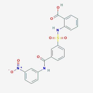 molecular formula C20H15N3O7S B4730144 2-{[(3-{[(3-nitrophenyl)amino]carbonyl}phenyl)sulfonyl]amino}benzoic acid 