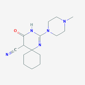 molecular formula C15H23N5O B4730154 2-(4-methyl-1-piperazinyl)-4-oxo-1,3-diazaspiro[5.5]undec-2-ene-5-carbonitrile 