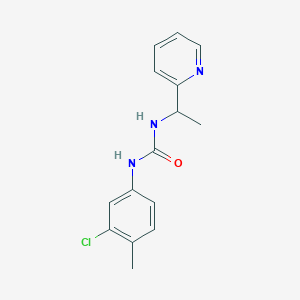 molecular formula C15H16ClN3O B4730163 N-(3-chloro-4-methylphenyl)-N'-[1-(2-pyridinyl)ethyl]urea 