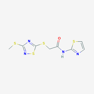 molecular formula C8H8N4OS4 B4730167 2-{[3-(methylthio)-1,2,4-thiadiazol-5-yl]thio}-N-1,3-thiazol-2-ylacetamide 