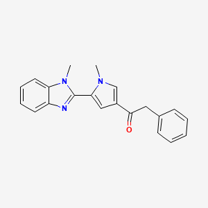 molecular formula C21H19N3O B4730180 1-[1-methyl-5-(1-methyl-1H-benzimidazol-2-yl)-1H-pyrrol-3-yl]-2-phenylethanone 