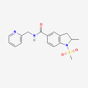 2-methyl-1-(methylsulfonyl)-N-(2-pyridinylmethyl)-5-indolinecarboxamide