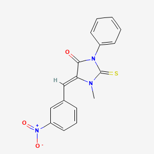 molecular formula C17H13N3O3S B4730192 1-methyl-5-(3-nitrobenzylidene)-3-phenyl-2-thioxo-4-imidazolidinone 