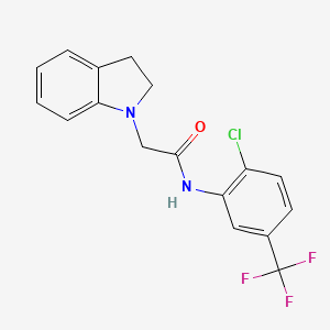 molecular formula C17H14ClF3N2O B4730196 N-[2-chloro-5-(trifluoromethyl)phenyl]-2-(2,3-dihydro-1H-indol-1-yl)acetamide 