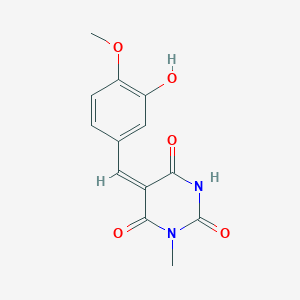 molecular formula C13H12N2O5 B4730289 5-(3-hydroxy-4-methoxybenzylidene)-1-methyl-2,4,6(1H,3H,5H)-pyrimidinetrione 