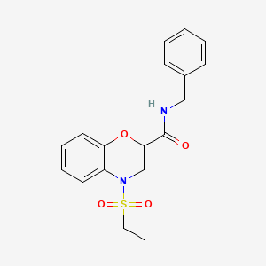 N-benzyl-4-(ethylsulfonyl)-3,4-dihydro-2H-1,4-benzoxazine-2-carboxamide