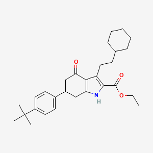 molecular formula C29H39NO3 B4730338 ethyl 6-(4-tert-butylphenyl)-3-(2-cyclohexylethyl)-4-oxo-4,5,6,7-tetrahydro-1H-indole-2-carboxylate 