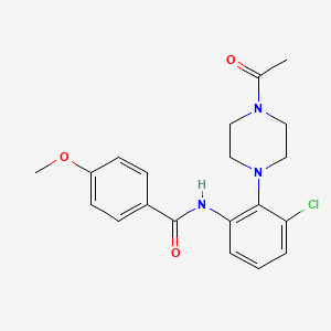 molecular formula C20H22ClN3O3 B4730347 N-[2-(4-acetyl-1-piperazinyl)-3-chlorophenyl]-4-methoxybenzamide 