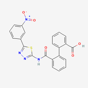 molecular formula C22H14N4O5S B4730353 2'-({[5-(3-nitrophenyl)-1,3,4-thiadiazol-2-yl]amino}carbonyl)-2-biphenylcarboxylic acid 