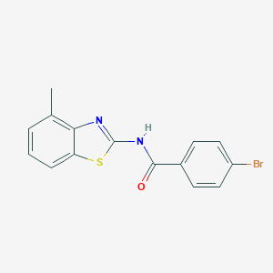 molecular formula C15H11BrN2OS B473036 4-bromo-N-(4-methyl-1,3-benzothiazol-2-yl)benzamide CAS No. 313254-09-0