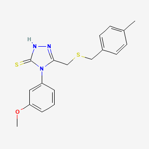 4-(3-methoxyphenyl)-5-{[(4-methylbenzyl)thio]methyl}-4H-1,2,4-triazole-3-thiol