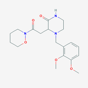 molecular formula C19H27N3O5 B4730382 4-(2,3-dimethoxybenzyl)-3-[2-(1,2-oxazinan-2-yl)-2-oxoethyl]-2-piperazinone 