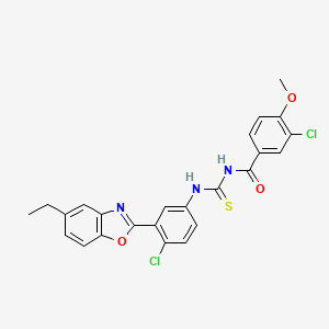 molecular formula C24H19Cl2N3O3S B4730393 3-chloro-N-({[4-chloro-3-(5-ethyl-1,3-benzoxazol-2-yl)phenyl]amino}carbonothioyl)-4-methoxybenzamide 