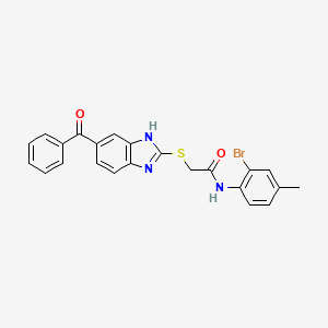 2-[(6-benzoyl-1H-benzimidazol-2-yl)thio]-N-(2-bromo-4-methylphenyl)acetamide