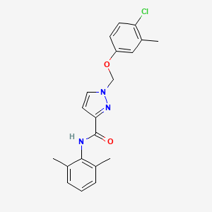 molecular formula C20H20ClN3O2 B4730456 1-[(4-chloro-3-methylphenoxy)methyl]-N-(2,6-dimethylphenyl)-1H-pyrazole-3-carboxamide 