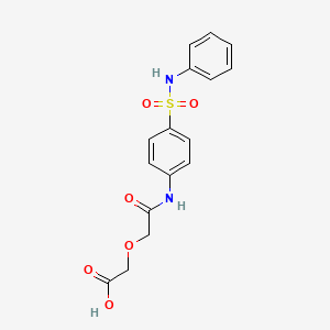 molecular formula C16H16N2O6S B4730461 (2-{[4-(anilinosulfonyl)phenyl]amino}-2-oxoethoxy)acetic acid 