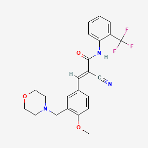 molecular formula C23H22F3N3O3 B4730476 2-cyano-3-[4-methoxy-3-(4-morpholinylmethyl)phenyl]-N-[2-(trifluoromethyl)phenyl]acrylamide 