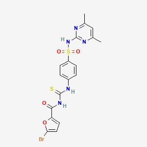 molecular formula C18H16BrN5O4S2 B4730505 5-bromo-N-{[(4-{[(4,6-dimethyl-2-pyrimidinyl)amino]sulfonyl}phenyl)amino]carbonothioyl}-2-furamide 