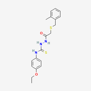 molecular formula C19H23N3O2S2 B4730506 N-(4-ethoxyphenyl)-2-{[(2-methylbenzyl)thio]acetyl}hydrazinecarbothioamide 