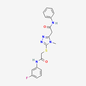 2-{[5-(2-anilino-2-oxoethyl)-4-methyl-4H-1,2,4-triazol-3-yl]thio}-N-(3-fluorophenyl)acetamide