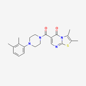 molecular formula C21H24N4O2S B4730516 6-{[4-(2,3-dimethylphenyl)-1-piperazinyl]carbonyl}-2,3-dimethyl-5H-[1,3]thiazolo[3,2-a]pyrimidin-5-one 