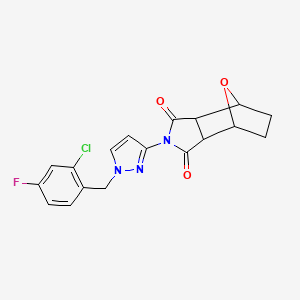 4-[1-(2-chloro-4-fluorobenzyl)-1H-pyrazol-3-yl]-10-oxa-4-azatricyclo[5.2.1.0~2,6~]decane-3,5-dione