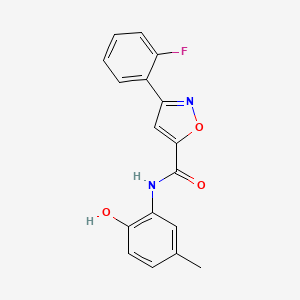 molecular formula C17H13FN2O3 B4730611 3-(2-fluorophenyl)-N-(2-hydroxy-5-methylphenyl)-5-isoxazolecarboxamide 