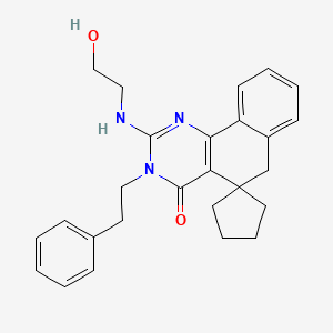 2-[(2-hydroxyethyl)amino]-3-(2-phenylethyl)-3H-spiro[benzo[h]quinazoline-5,1'-cyclopentan]-4(6H)-one