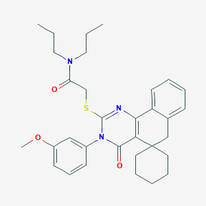 2-{[3-(3-methoxyphenyl)-4-oxo-4,6-dihydro-3H-spiro[benzo[h]quinazoline-5,1'-cyclohexan]-2-yl]thio}-N,N-dipropylacetamide