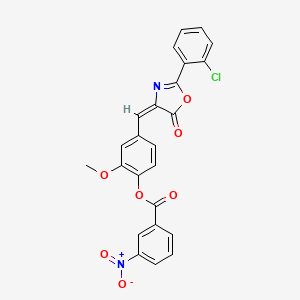 molecular formula C24H15ClN2O7 B4730695 4-{[2-(2-chlorophenyl)-5-oxo-1,3-oxazol-4(5H)-ylidene]methyl}-2-methoxyphenyl 3-nitrobenzoate 