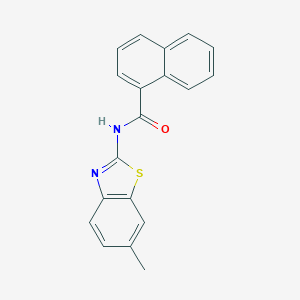 molecular formula C19H14N2OS B473070 N-(6-methyl-1,3-benzothiazol-2-yl)naphthalene-1-carboxamide CAS No. 313254-18-1