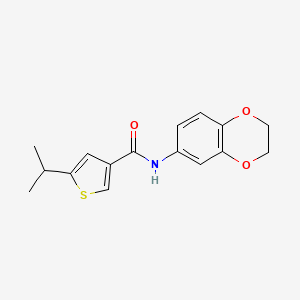 molecular formula C16H17NO3S B4730709 N-(2,3-dihydro-1,4-benzodioxin-6-yl)-5-isopropyl-3-thiophenecarboxamide 