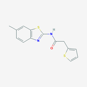 molecular formula C14H12N2OS2 B473073 N-(6-methyl-1,3-benzothiazol-2-yl)-2-(2-thienyl)acetamide CAS No. 349537-97-9