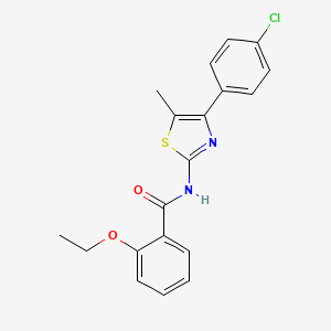 molecular formula C19H17ClN2O2S B4730730 N-[4-(4-chlorophenyl)-5-methyl-1,3-thiazol-2-yl]-2-ethoxybenzamide 