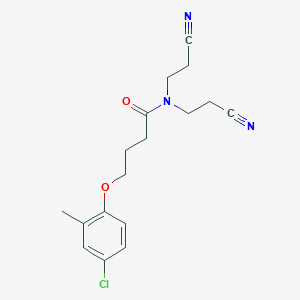 molecular formula C17H20ClN3O2 B4730731 4-(4-chloro-2-methylphenoxy)-N,N-bis(2-cyanoethyl)butanamide 