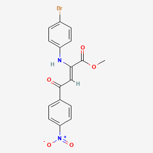 molecular formula C17H13BrN2O5 B4730801 methyl 2-[(4-bromophenyl)amino]-4-(4-nitrophenyl)-4-oxo-2-butenoate 