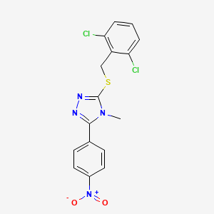 molecular formula C16H12Cl2N4O2S B4730814 3-[(2,6-dichlorobenzyl)thio]-4-methyl-5-(4-nitrophenyl)-4H-1,2,4-triazole 