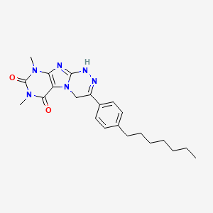 3-(4-heptylphenyl)-7,9-dimethyl-1,4-dihydro[1,2,4]triazino[3,4-f]purine-6,8(7H,9H)-dione