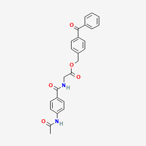 molecular formula C25H22N2O5 B4730859 4-benzoylbenzyl N-[4-(acetylamino)benzoyl]glycinate 