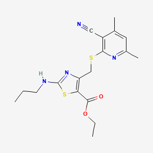 ETHYL 4-{[(3-CYANO-4,6-DIMETHYL-2-PYRIDYL)SULFANYL]METHYL}-2-(PROPYLAMINO)-1,3-THIAZOLE-5-CARBOXYLATE